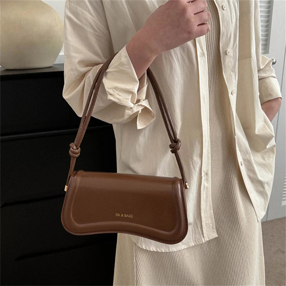 Linen Baguette Shoulder Bag