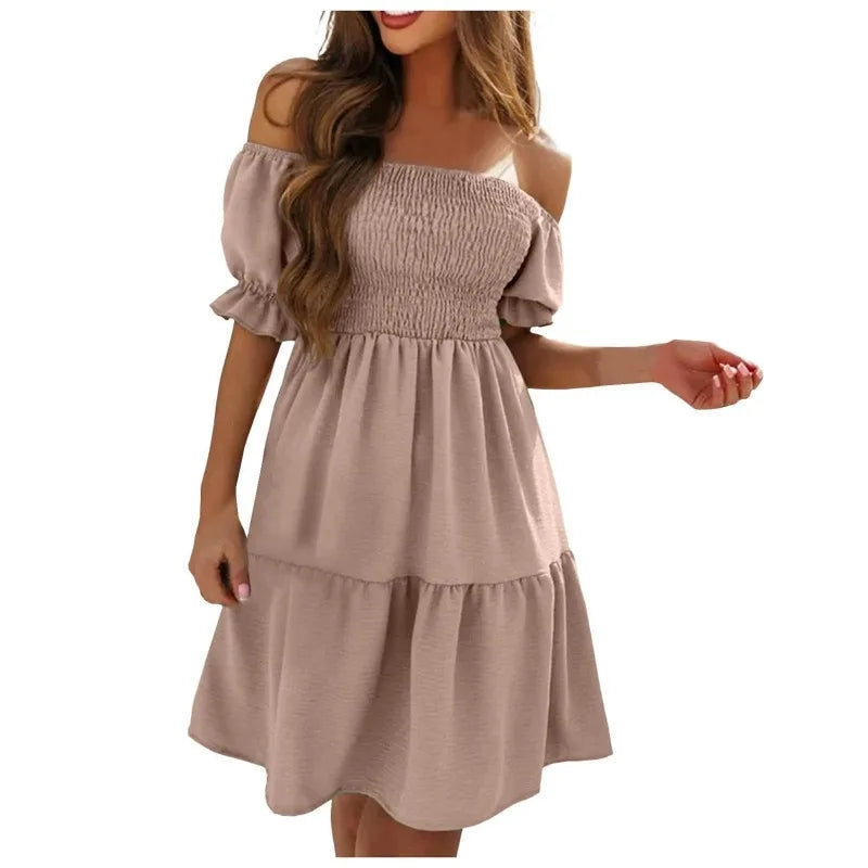 Puff Sleeve Off-Shoulder Dress