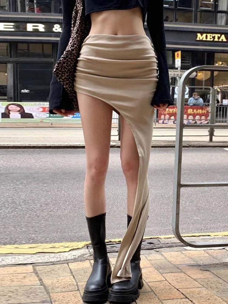 Asymmetric Hem Y2K Mini Skirt