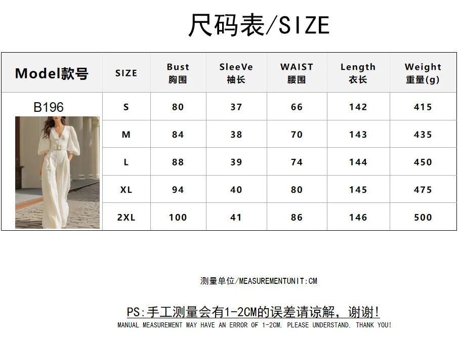 Puff Sleeve Belted Wide Leg Jumpsuit
