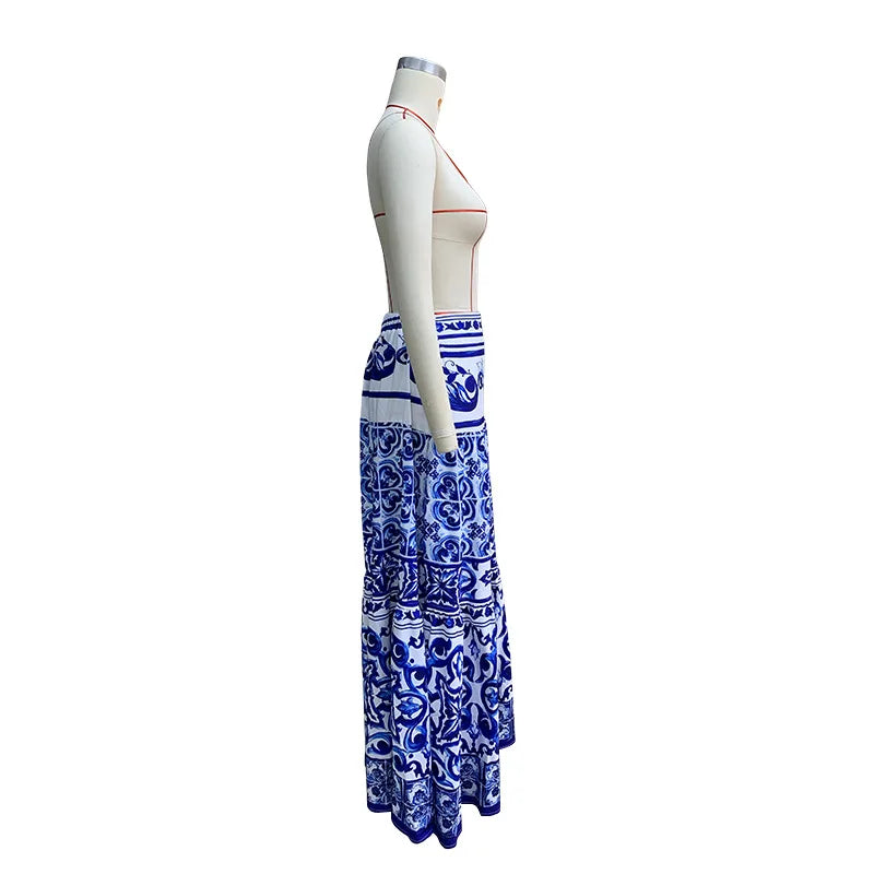 Floral Print Straight Maxi Skirt