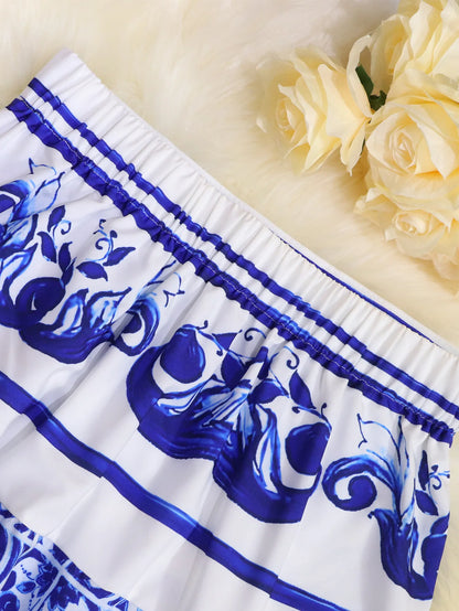 Floral Print Straight Maxi Skirt