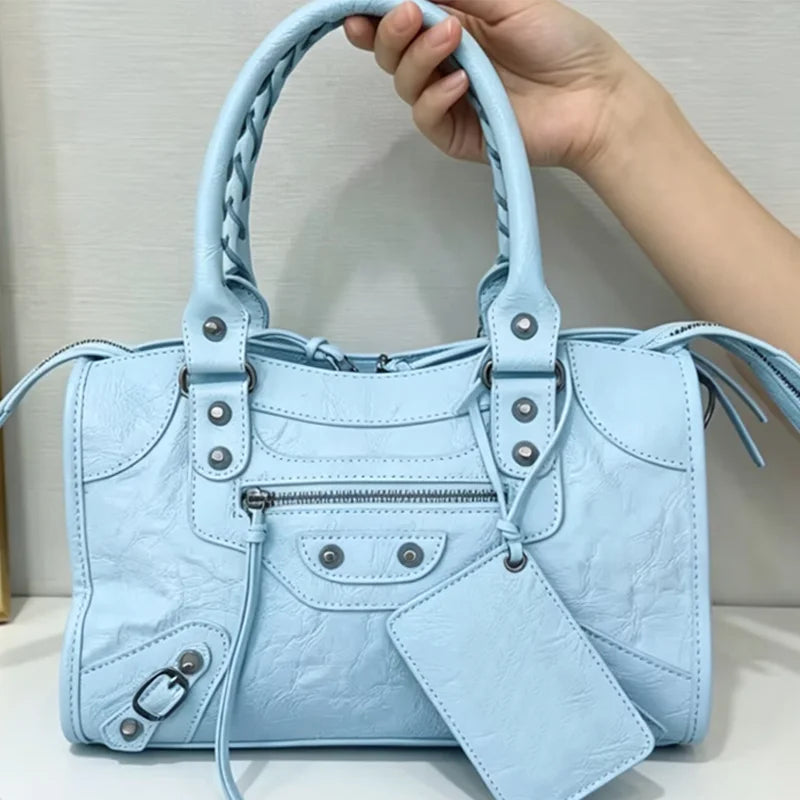 Slouchy Moto Hobo Shoulder Bag