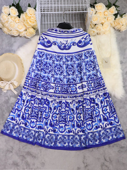 Floral Print Straight Maxi Skirt