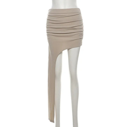 Asymmetric Hem Y2K Mini Skirt