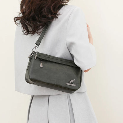 Vintage Two-Handle Satchel Bag