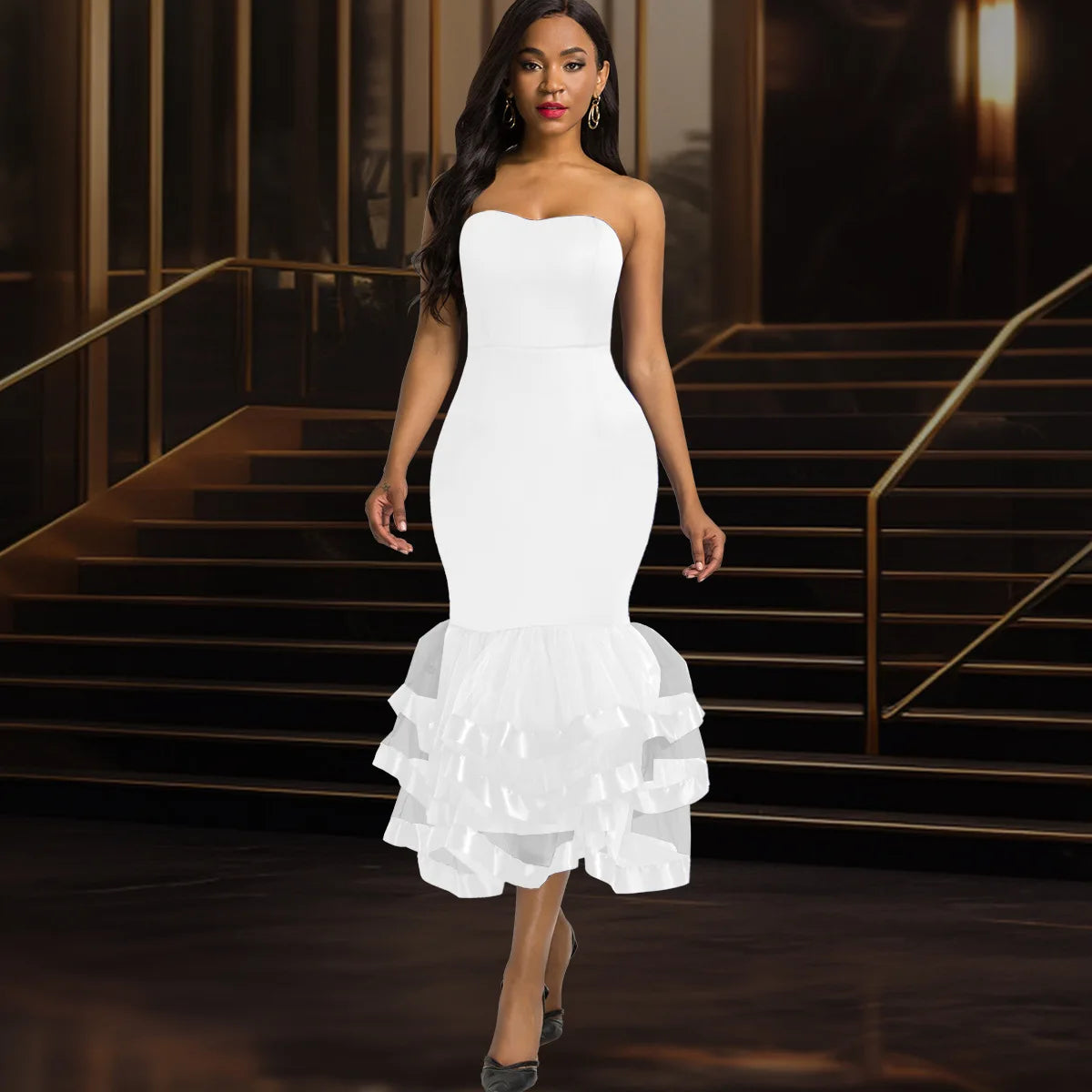 Layered Off-Shoulder Party Dress