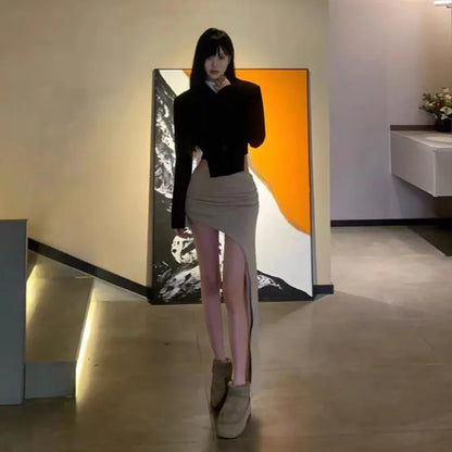 Asymmetric Hem Y2K Mini Skirt