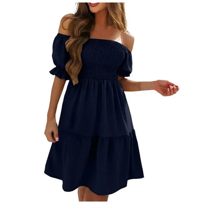 Puff Sleeve Off-Shoulder Dress