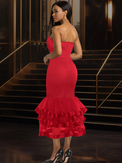 Layered Off-Shoulder Party Dress