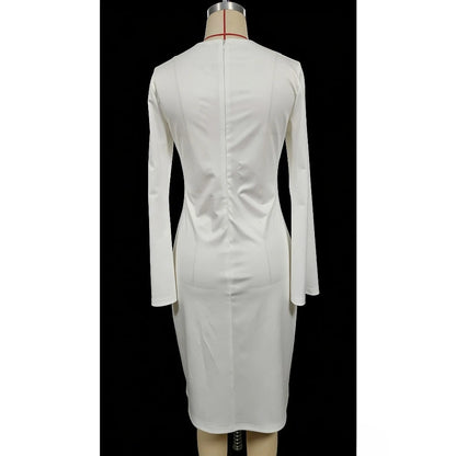 Metallic Swirl Flared Sleeve Dress