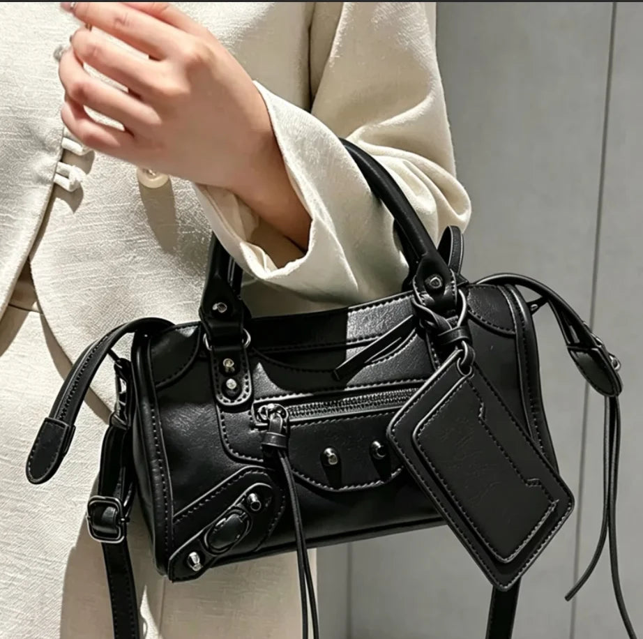Slouchy Moto Hobo Shoulder Bag