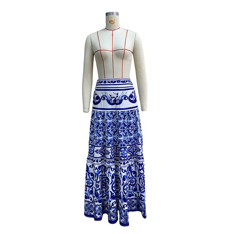 Floral Print Straight Maxi Skirt