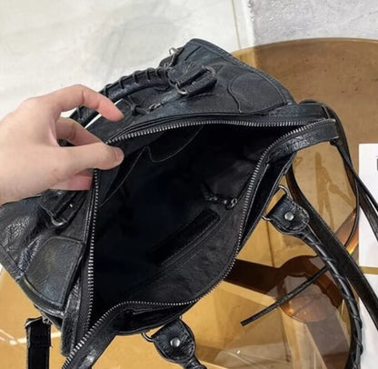 Slouchy Moto Hobo Shoulder Bag