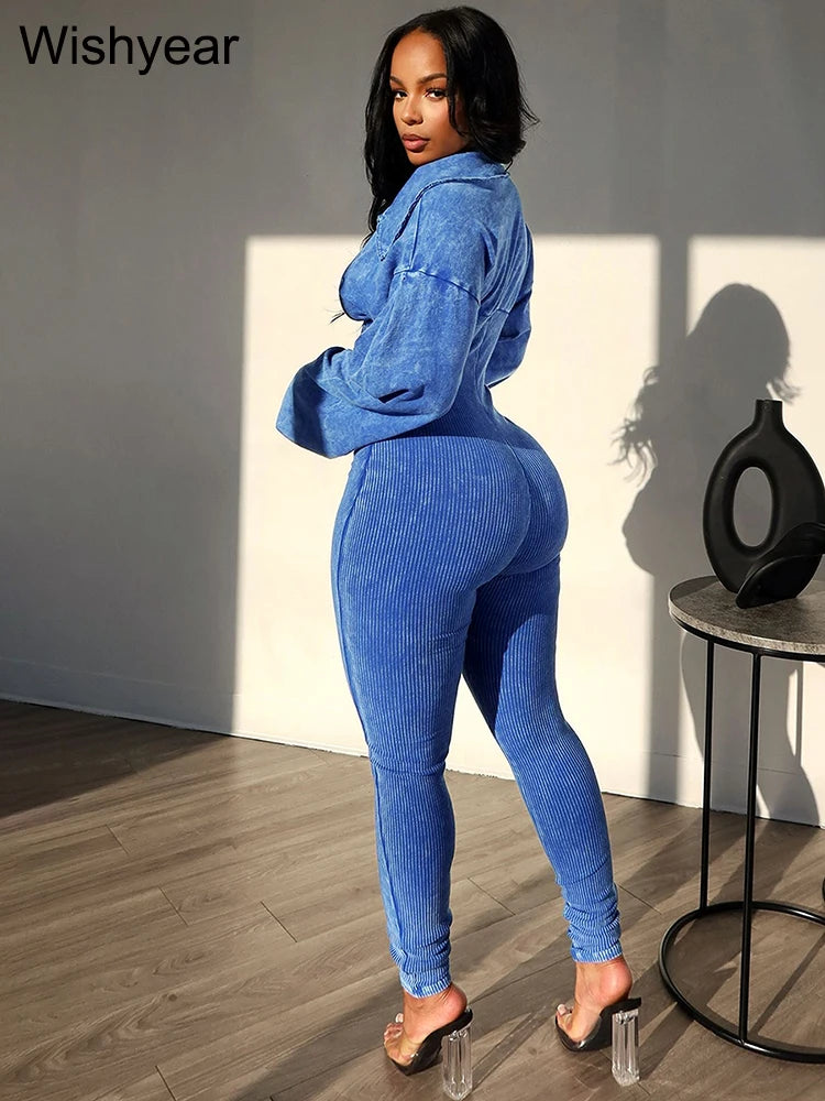 Pink Lapel Long Sleeve Jumpsuit