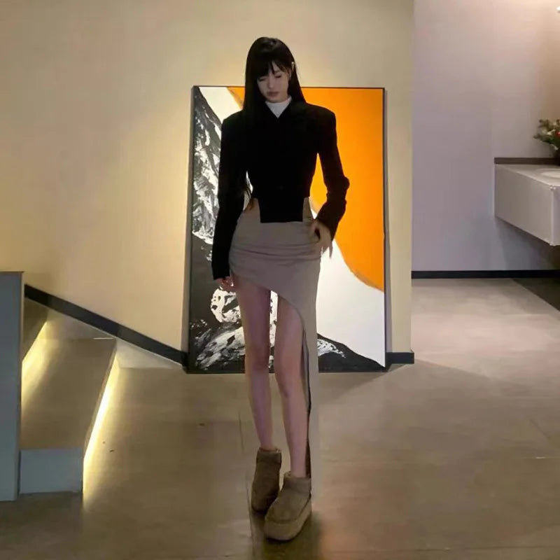 Asymmetric Hem Y2K Mini Skirt