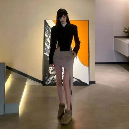 Asymmetric Hem Y2K Mini Skirt