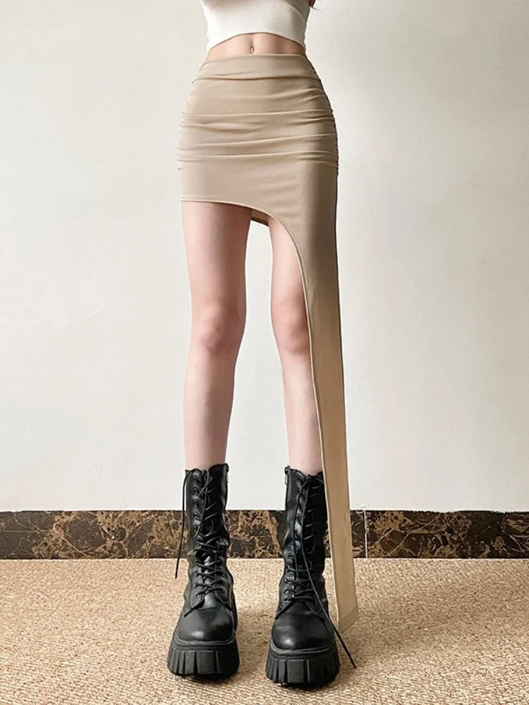 Asymmetric Hem Y2K Mini Skirt