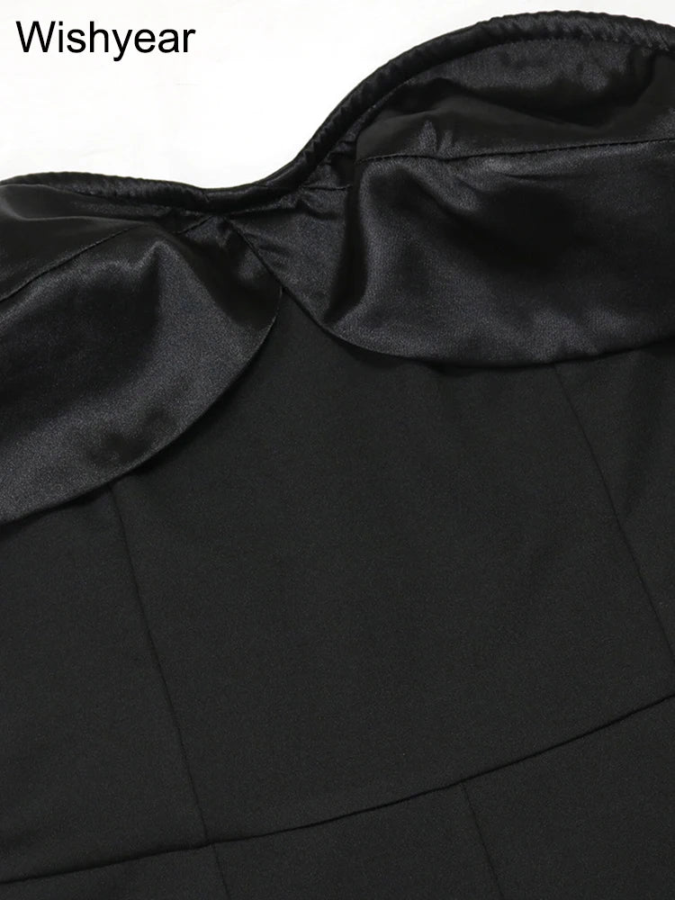 Strapless Ruffle Flare Jumpsuit