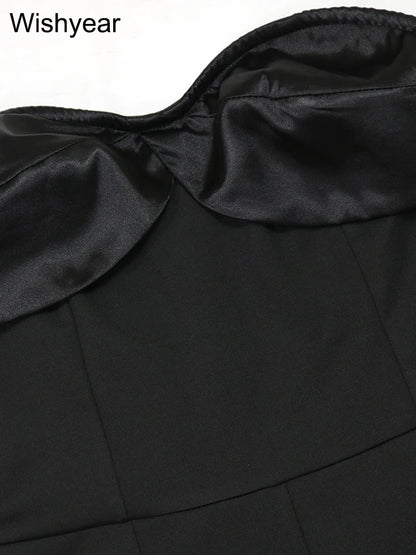 Strapless Ruffle Flare Jumpsuit