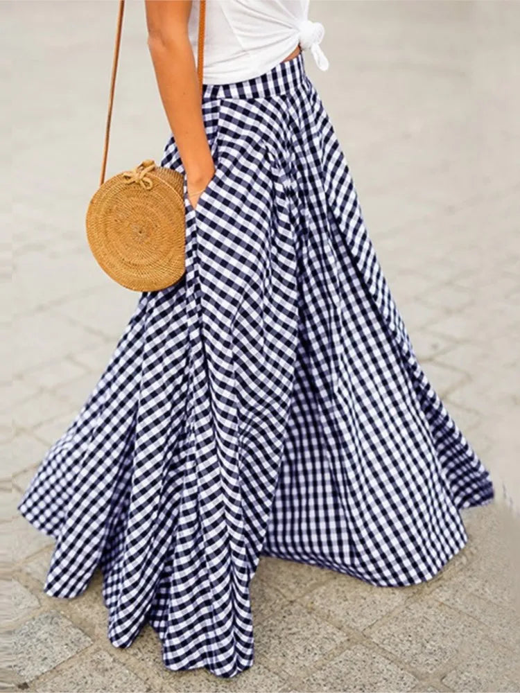 High Waist Floor Length Skirt