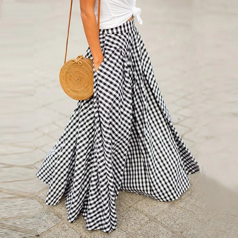 High Waist Floor Length Skirt
