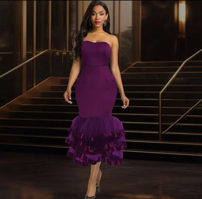 Layered Off-Shoulder Party Dress