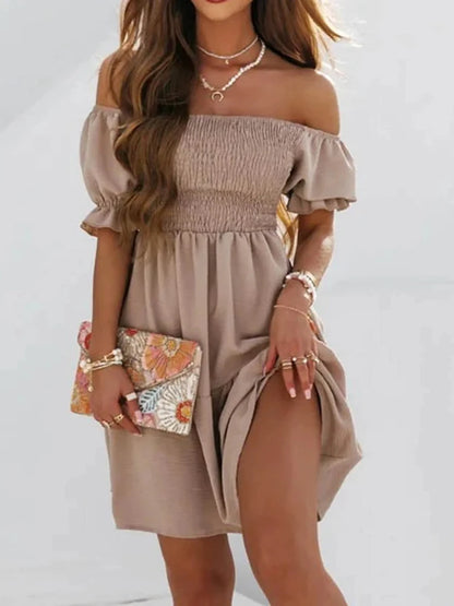 Puff Sleeve Off-Shoulder Dress