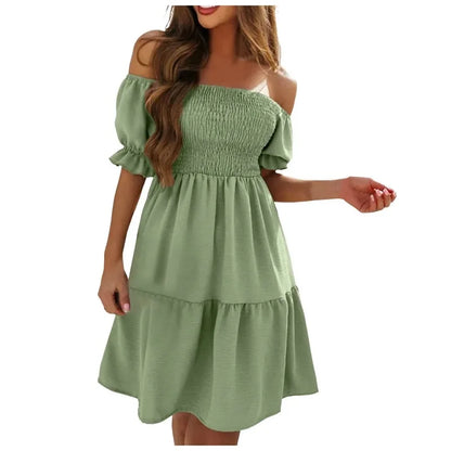 Puff Sleeve Off-Shoulder Dress