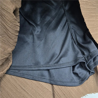 Pleated Splice Mini Skirt