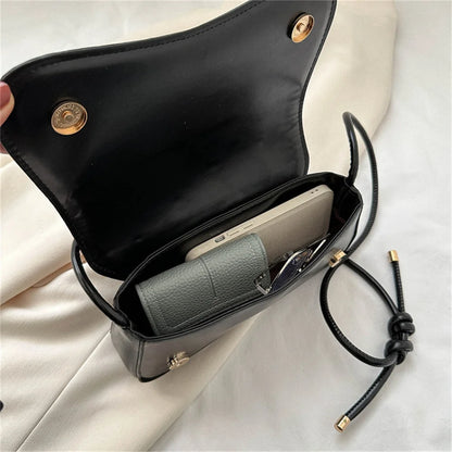 Linen Baguette Shoulder Bag