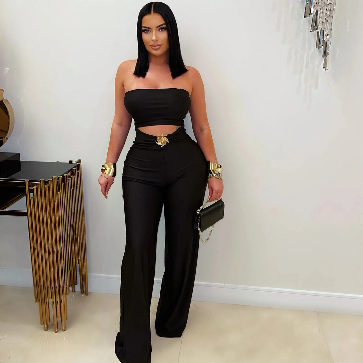 Modal Hollow Out Slim Jumpsuit