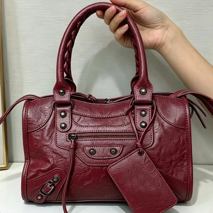 Slouchy Moto Hobo Shoulder Bag