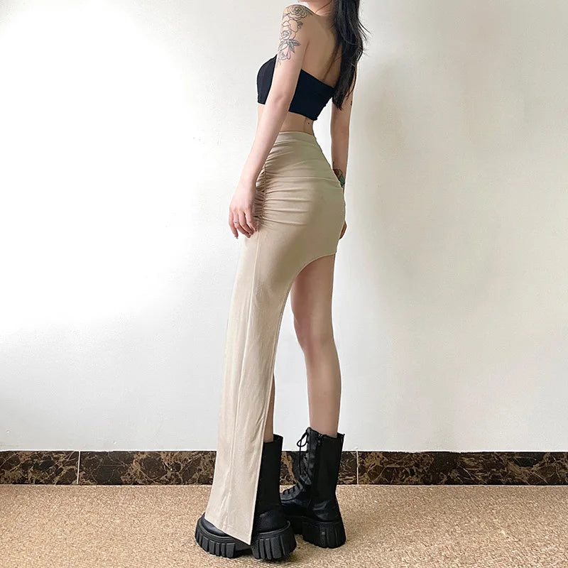 Asymmetric Hem Y2K Mini Skirt