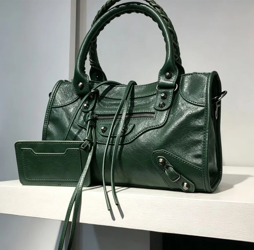Slouchy Moto Hobo Shoulder Bag