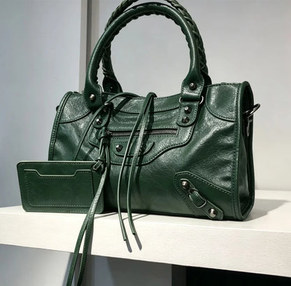 Slouchy Moto Hobo Shoulder Bag