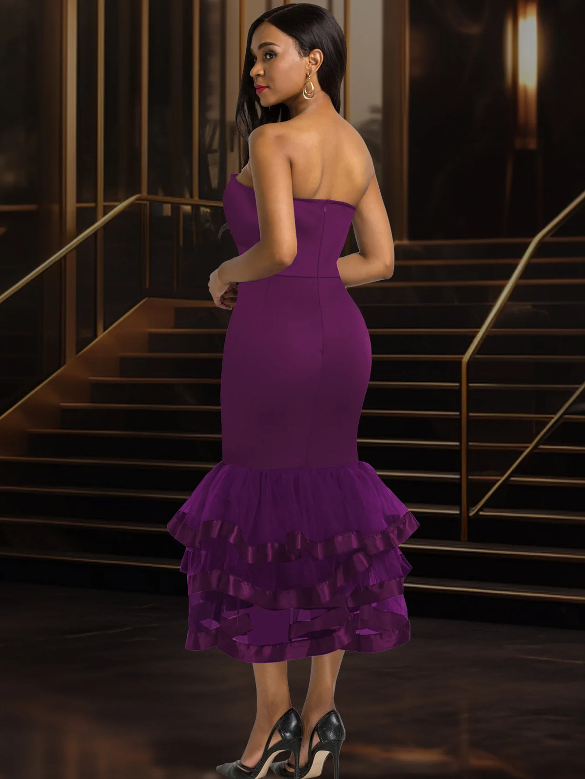 Layered Off-Shoulder Party Dress