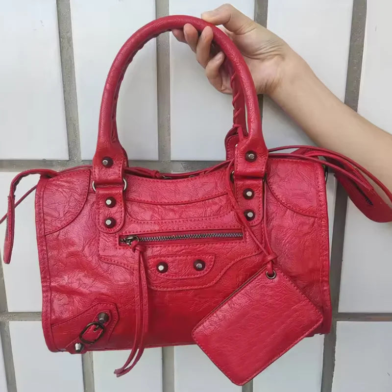Slouchy Moto Hobo Shoulder Bag