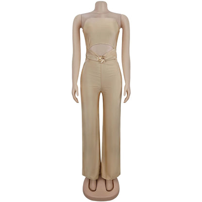 Modal Hollow Out Slim Jumpsuit