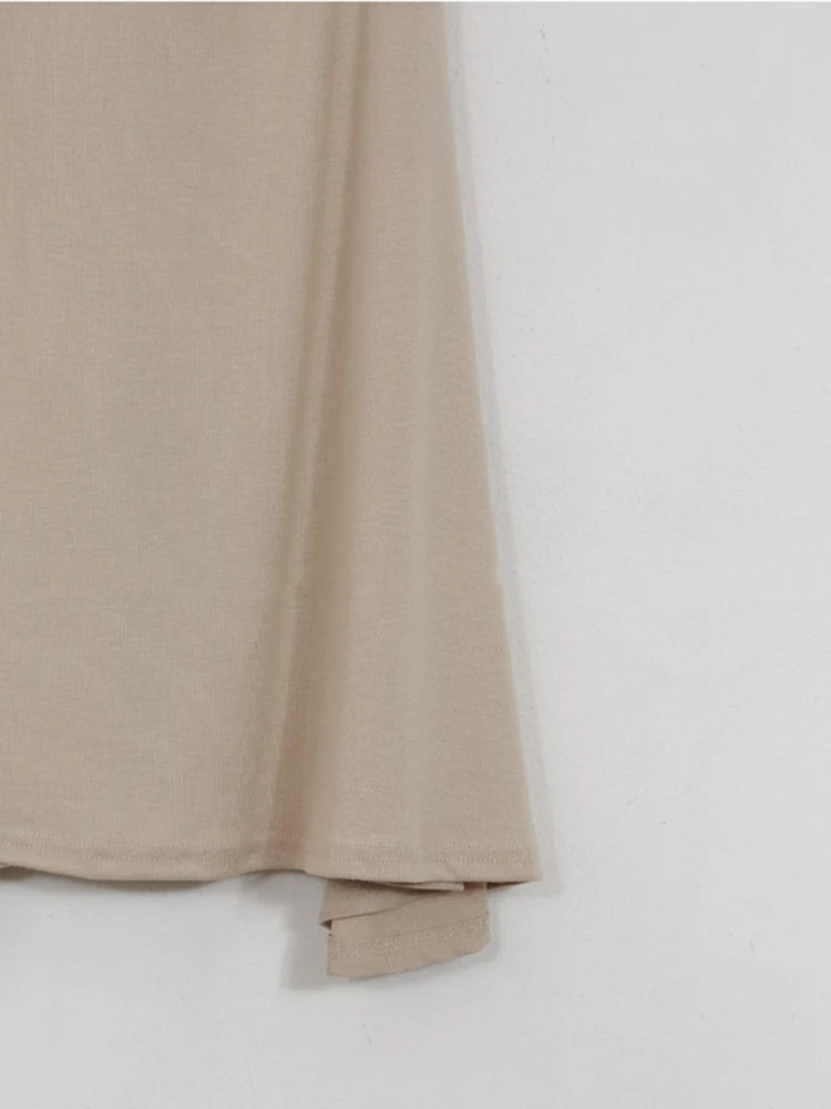 Pink Shirred Satin Midi Skirt
