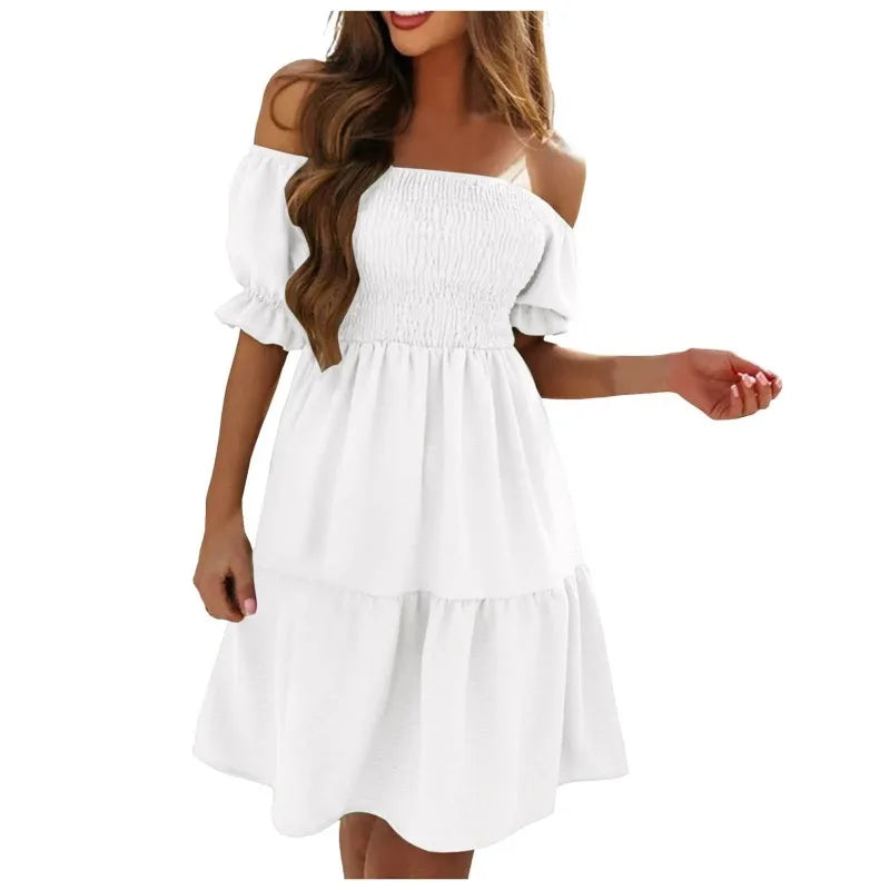 Puff Sleeve Off-Shoulder Dress