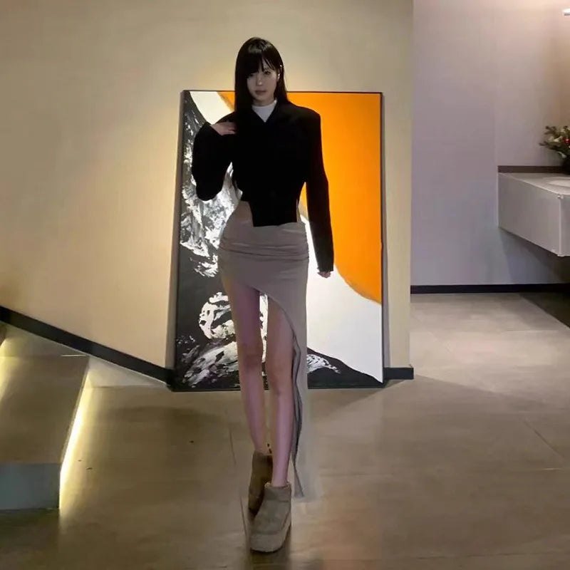 Asymmetric Hem Y2K Mini Skirt
