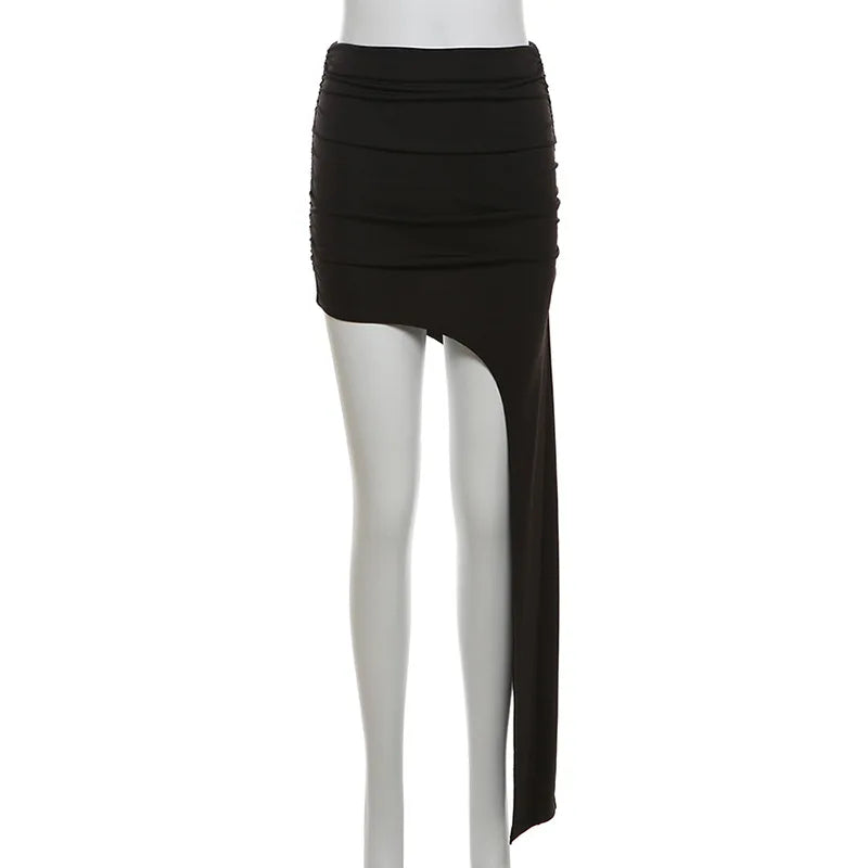 Asymmetric Hem Y2K Mini Skirt