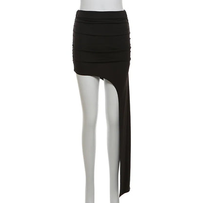 Asymmetric Hem Y2K Mini Skirt