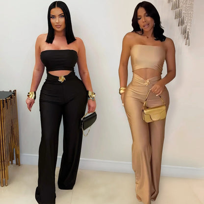 Modal Hollow Out Slim Jumpsuit