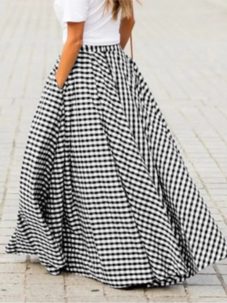 High Waist Floor Length Skirt