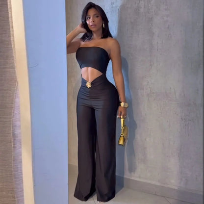 Modal Hollow Out Slim Jumpsuit