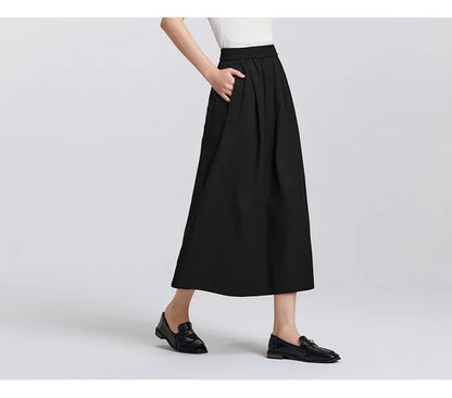 Cotton Lyocell Umbrella A-Line Skirt