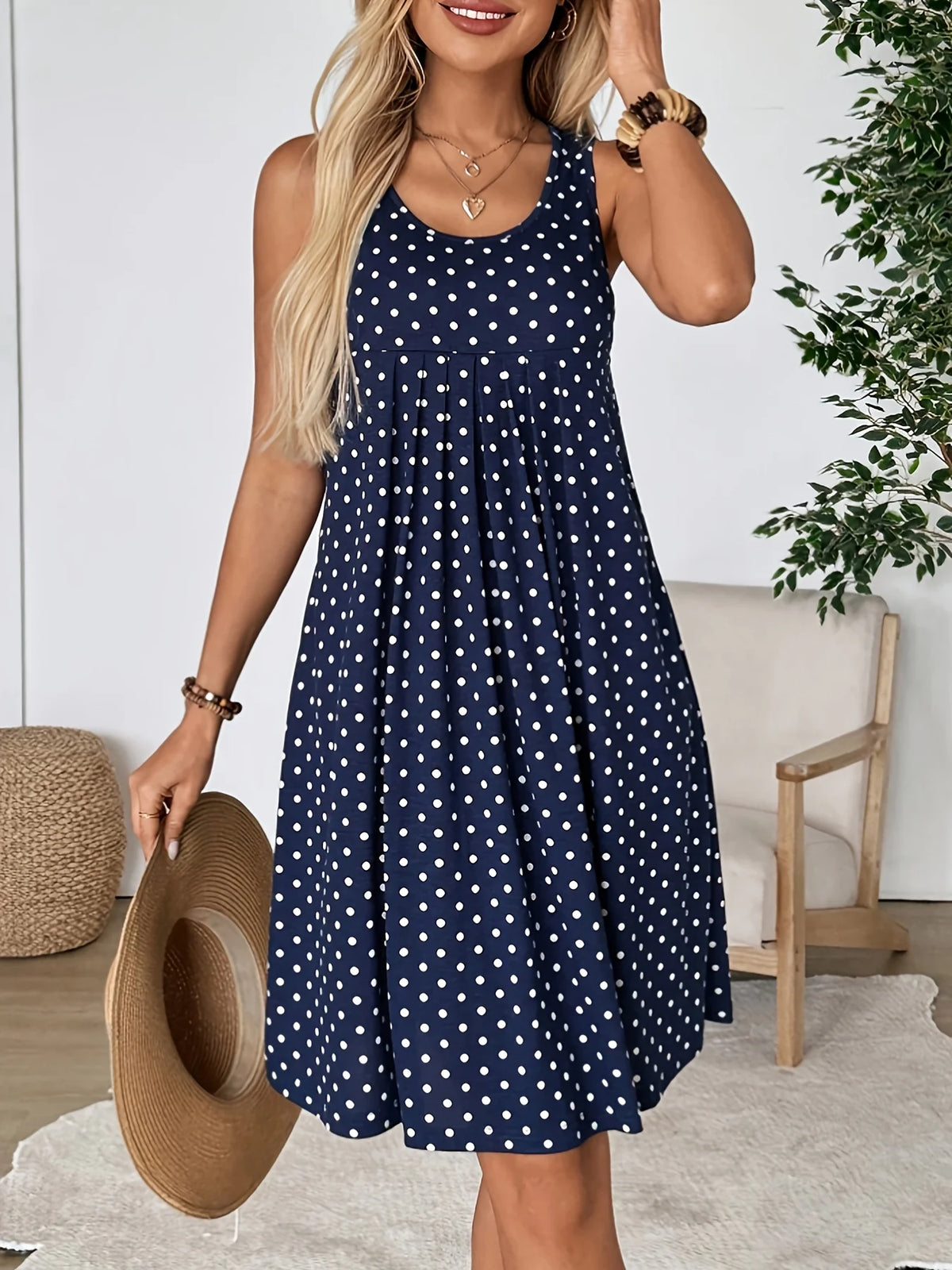 Polka Dot Crochet Summer Dress