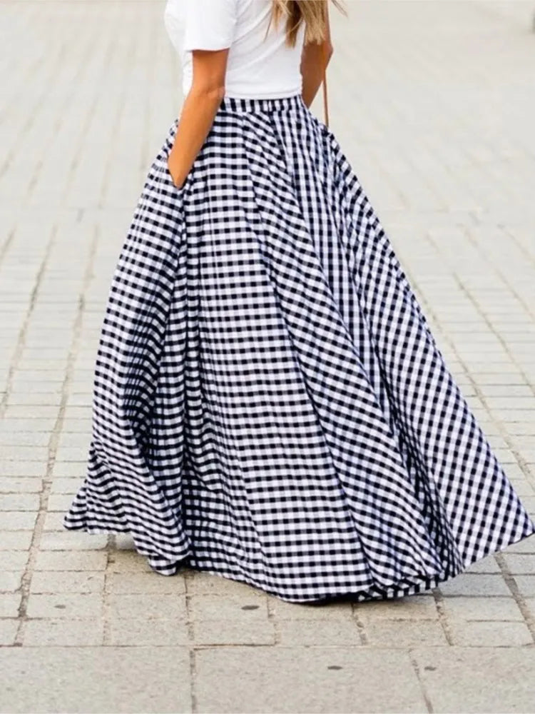 High Waist Floor Length Skirt